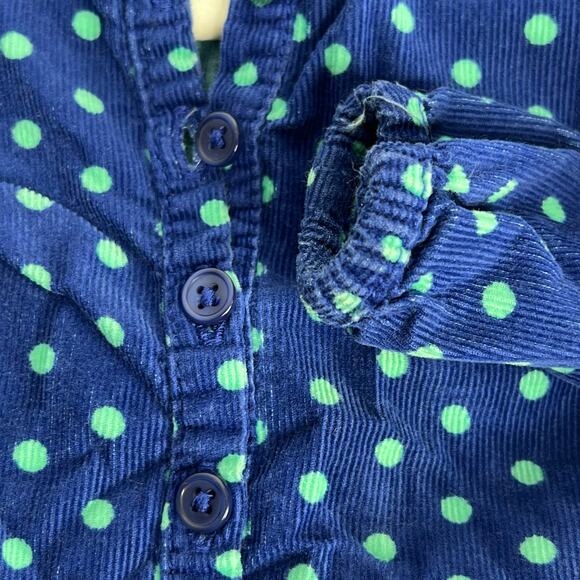 Girls Tucker + Tate Blue Polka Dot Corduroy Shirt Size 5 - Picture 3 of 6